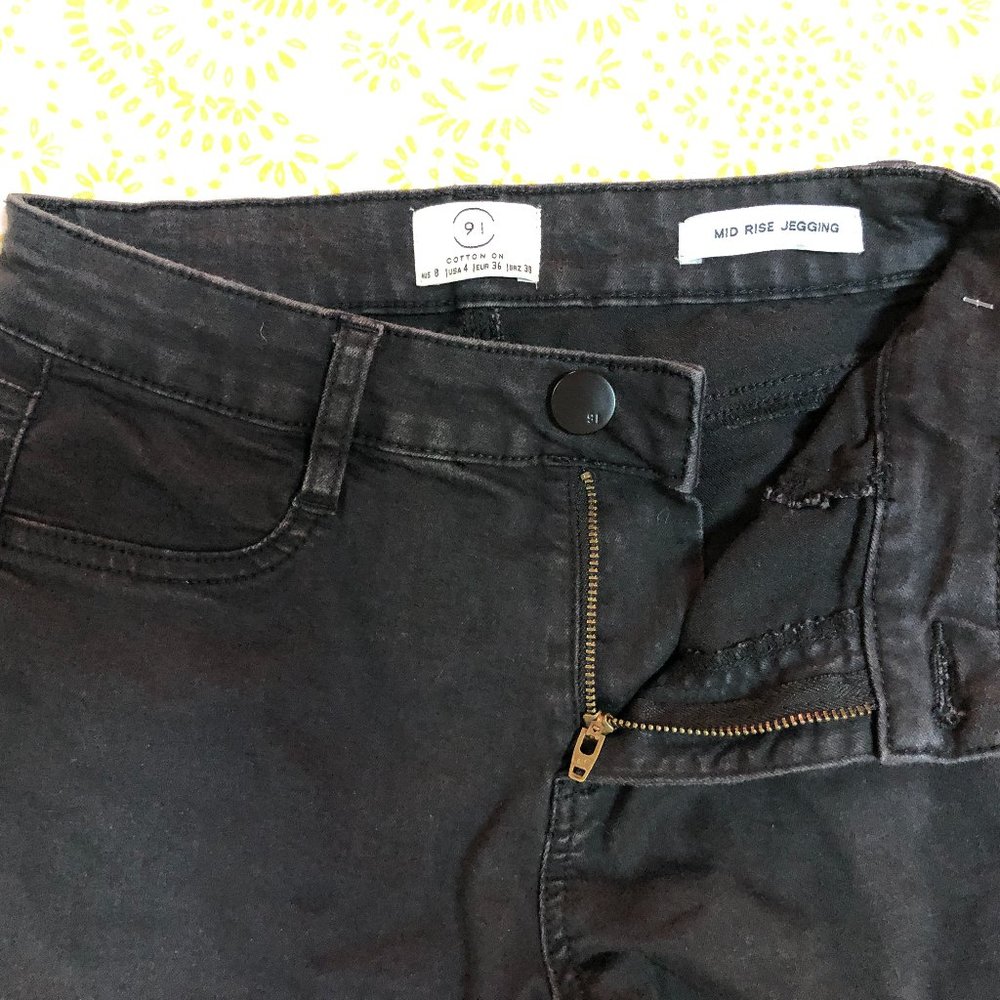 Cotton On Mid-rise Jegging - Black - Size 4